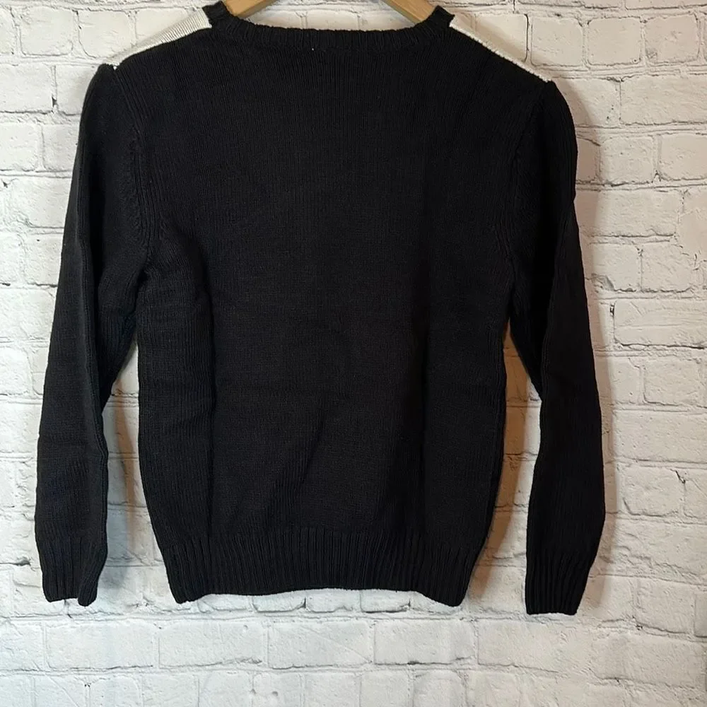 Gymboree Girls Black White Holiday Sweater‎ size Medium NEW
